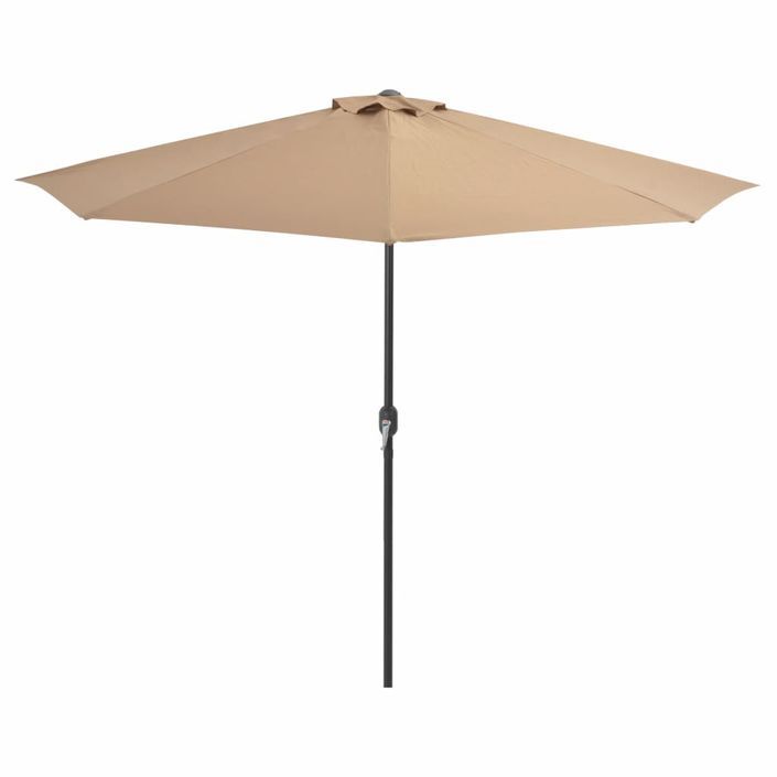 Parasol de balcon avec mât en aluminium Taupe 300x150 cm Demi - Photo n°3