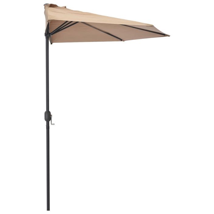 Parasol de balcon avec mât en aluminium Taupe 300x150 cm Demi - Photo n°4