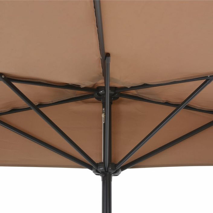 Parasol de balcon avec mât en aluminium Taupe 300x150 cm Demi - Photo n°6