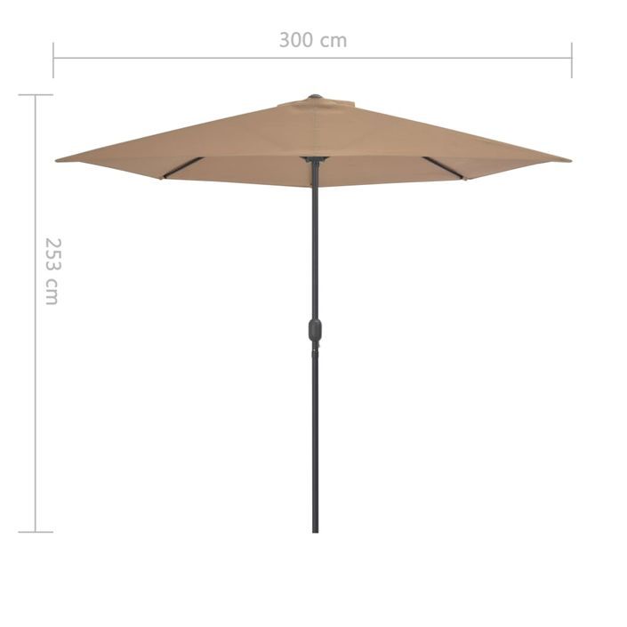 Parasol de balcon avec mât en aluminium Taupe 300x150 cm Demi - Photo n°8