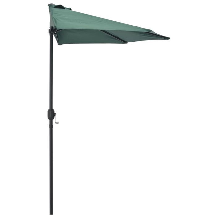 Parasol de balcon avec mât en aluminium Vert 270x135 cm Demi - Photo n°4