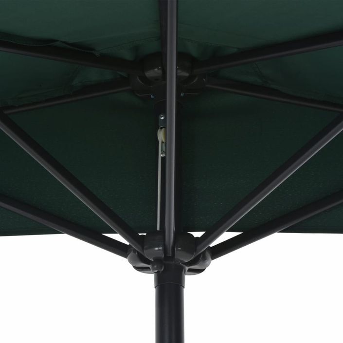 Parasol de balcon avec mât en aluminium Vert 270x135 cm Demi - Photo n°6