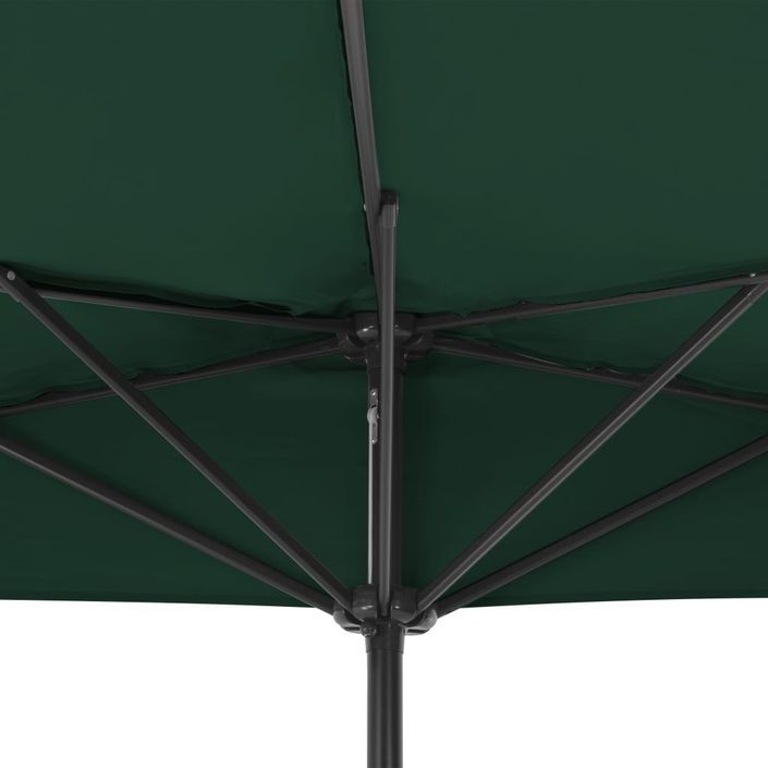 Parasol de balcon avec mât en aluminium Vert 300x150 cm Demi - Photo n°6