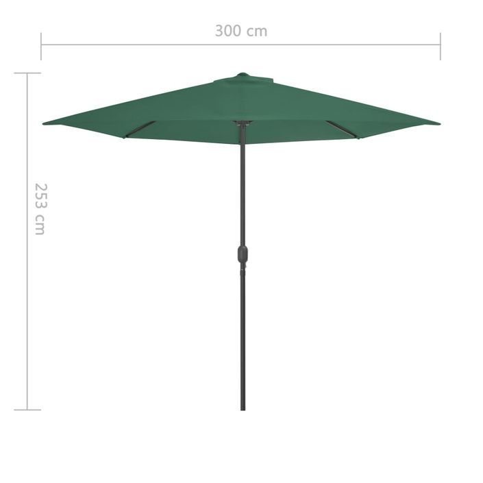 Parasol de balcon avec mât en aluminium Vert 300x150 cm Demi - Photo n°8