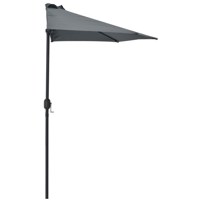 Parasol de balcon et mât en aluminium Anthracite 270x135cm Demi - Photo n°4