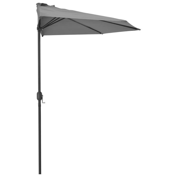 Parasol de balcon et mât en aluminium Anthracite 300x150cm Demi - Photo n°4