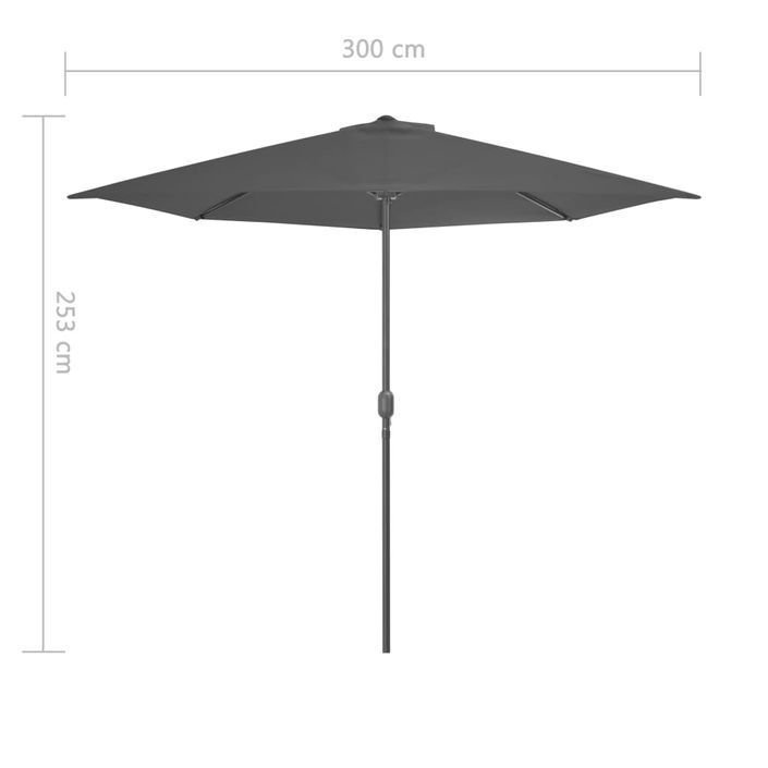 Parasol de balcon et mât en aluminium Anthracite 300x150cm Demi - Photo n°8