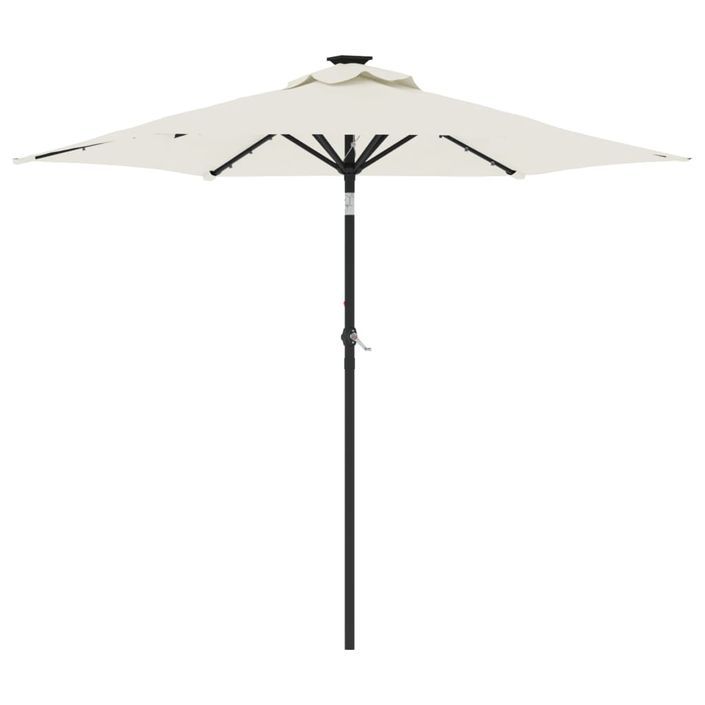 Parasol de jardin avec LED et mât en acier blanc 225x225x212 cm - Photo n°2