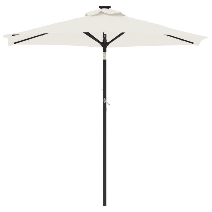 Parasol de jardin avec LED et mât en acier blanc 225x225x212 cm - Photo n°4