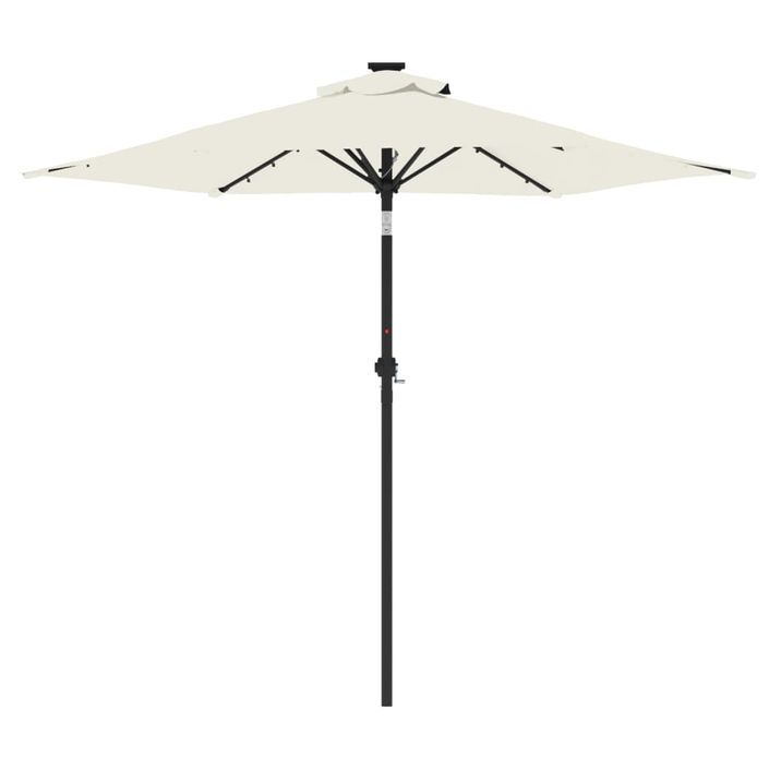 Parasol de jardin avec LED et mât en acier blanc 225x225x212 cm - Photo n°5