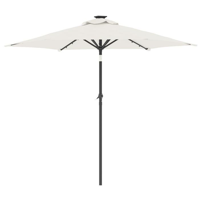 Parasol de jardin avec LED et mât en acier blanc 225x225x212 cm - Photo n°6