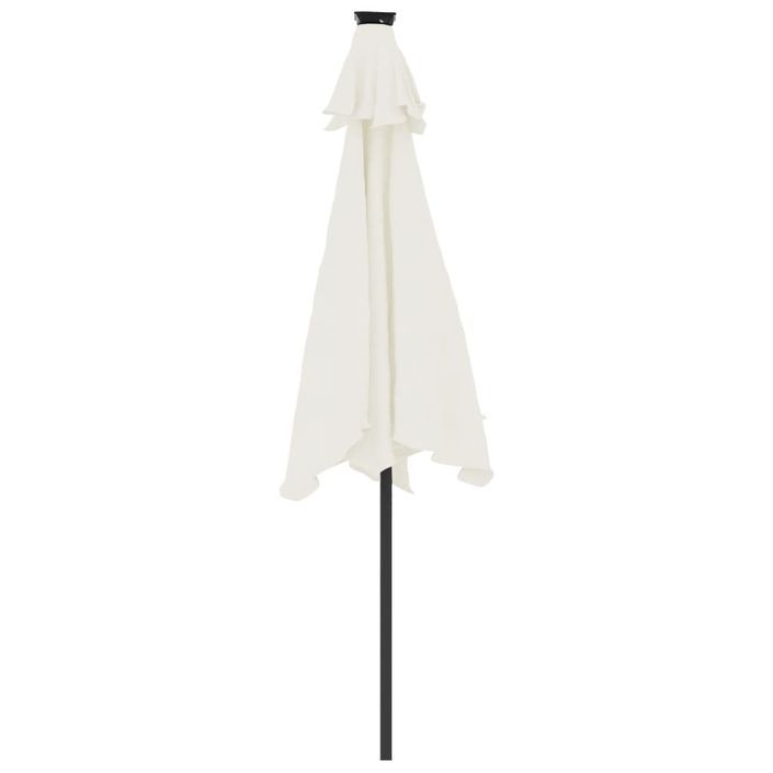 Parasol de jardin avec LED et mât en acier blanc 225x225x212 cm - Photo n°7