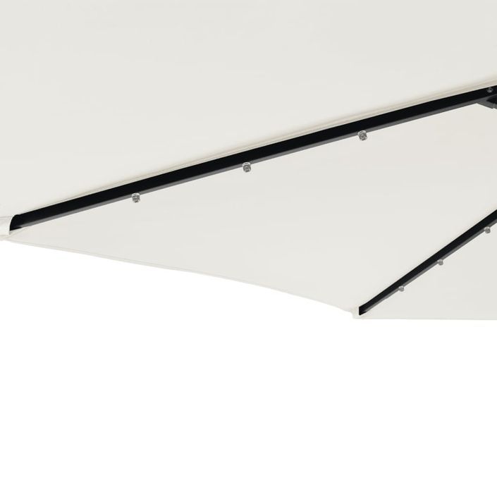 Parasol de jardin avec LED et mât en acier blanc 225x225x212 cm - Photo n°10