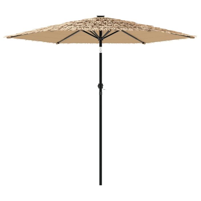 Parasol de jardin avec LED et mât en acier marron 223x223x231cm - Photo n°5