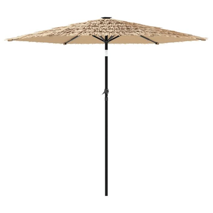 Parasol de jardin avec LED et mât en acier marron 223x223x231cm - Photo n°6