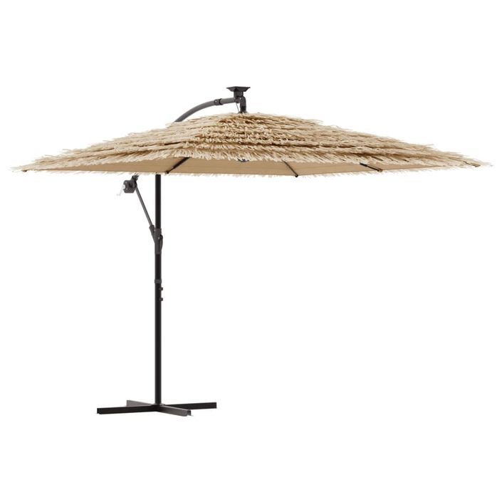 Parasol de jardin avec LED et mât en acier marron 246x246x230cm - Photo n°2