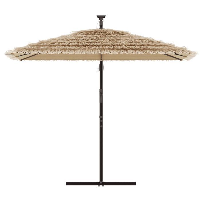 Parasol de jardin avec LED et mât en acier marron 246x246x230cm - Photo n°4