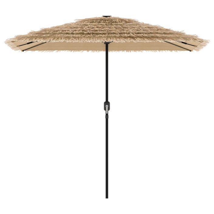 Parasol de jardin avec LED et mât en acier marron 248x248x248cm - Photo n°4