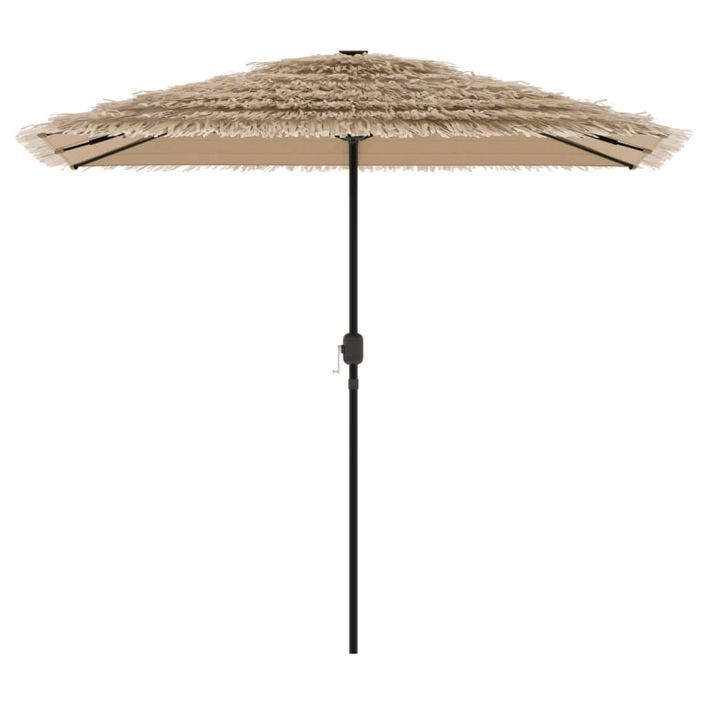 Parasol de jardin avec LED et mât en acier marron 248x248x248cm - Photo n°6