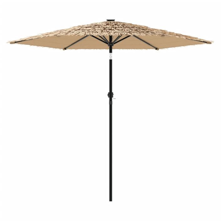 Parasol de jardin avec LED et mât en acier marron 268x268x226cm - Photo n°5