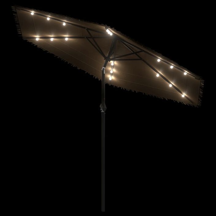 Parasol de jardin avec LED et mât en acier marron 268x268x226cm - Photo n°8