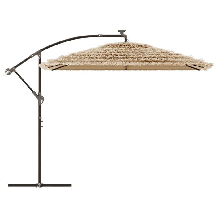 Parasol de jardin avec LED et mât en acier marron 269x269x235cm - Photo n°5