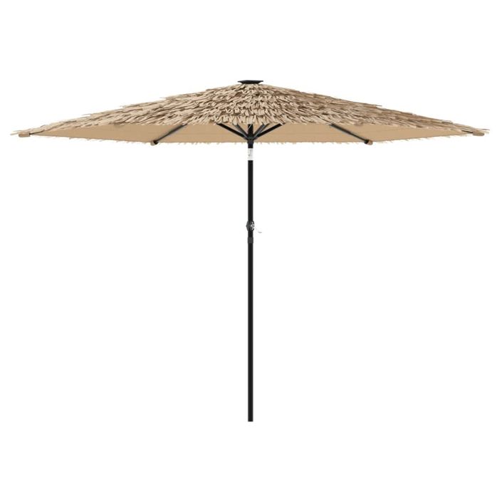 Parasol de jardin avec LED et mât en acier marron 288x288x225cm - Photo n°2