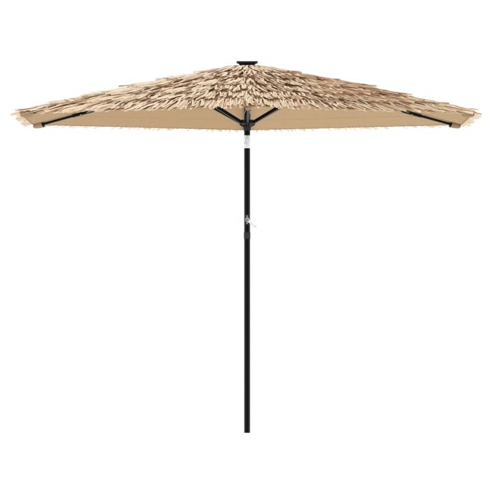 Parasol de jardin avec LED et mât en acier marron 288x288x225cm - Photo n°4