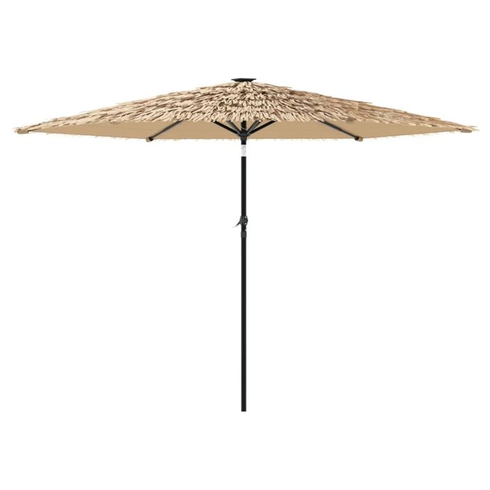 Parasol de jardin avec LED et mât en acier marron 288x288x225cm - Photo n°6