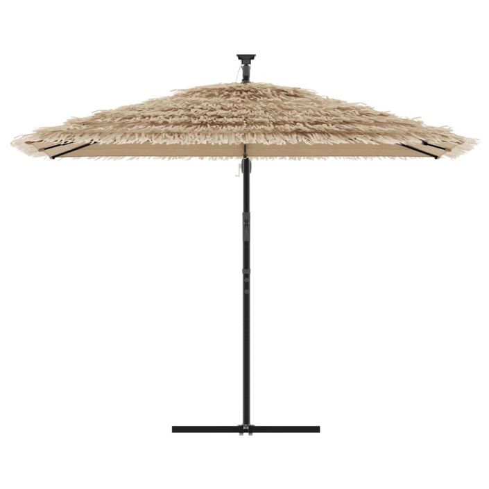 Parasol de jardin avec LED et mât en acier marron 290x290x238cm - Photo n°4