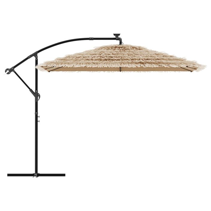 Parasol de jardin avec LED et mât en acier marron 290x290x238cm - Photo n°5