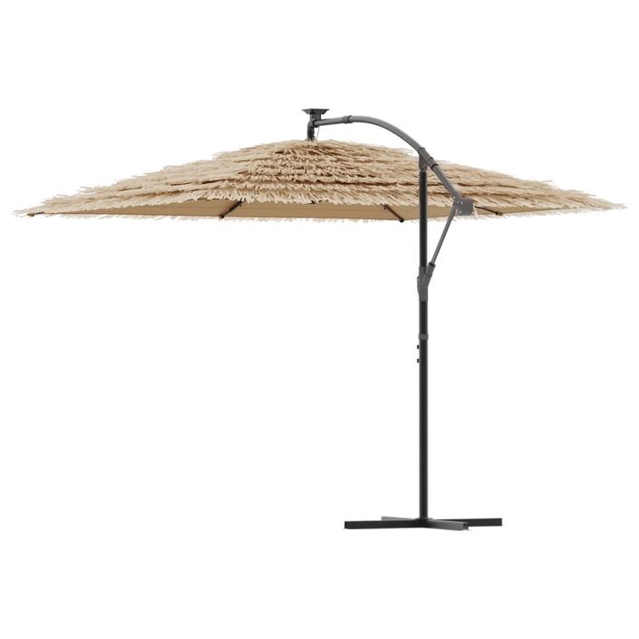 Parasol de jardin avec LED et mât en acier marron 290x290x238cm - Photo n°6