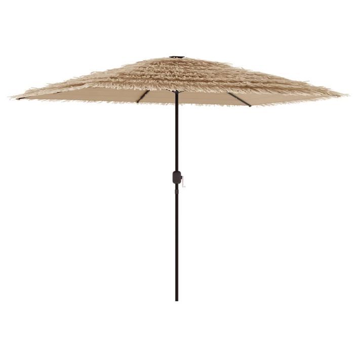 Parasol de jardin avec LED et mât en acier marron 300x200x250cm - Photo n°4