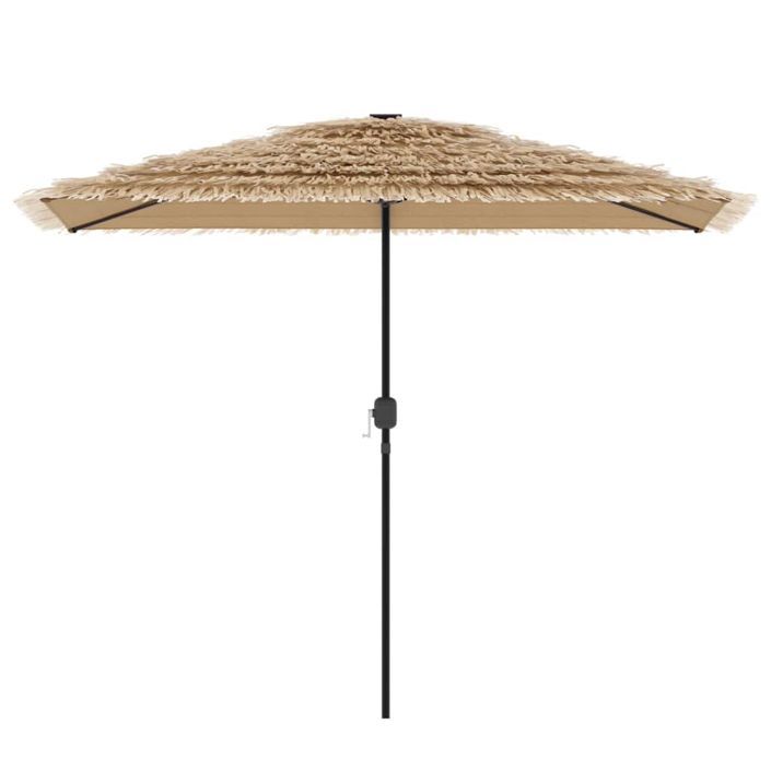 Parasol de jardin avec LED et mât en acier marron 300x200x250cm - Photo n°6