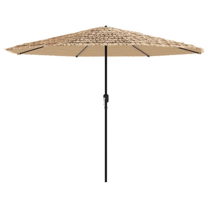 Parasol de jardin avec LED et mât en acier marron 324x324x247cm - Photo n°4