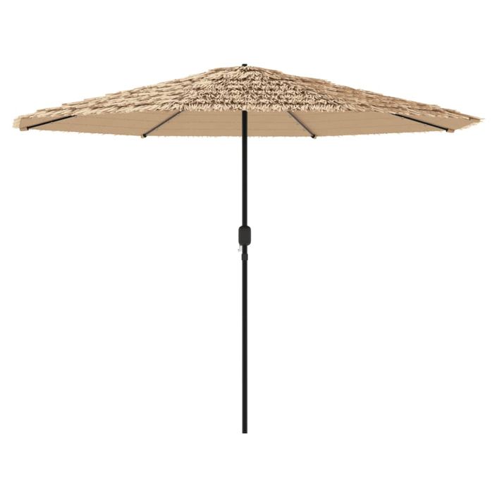 Parasol de jardin avec LED et mât en acier marron 388x388x248cm - Photo n°6