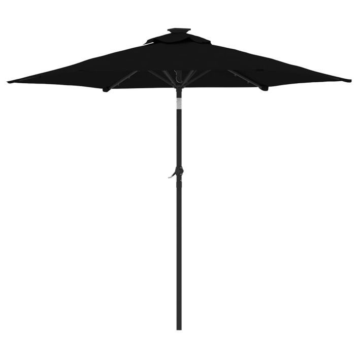 Parasol de jardin avec LED mât en acier noir 225x225x212 cm - Photo n°6