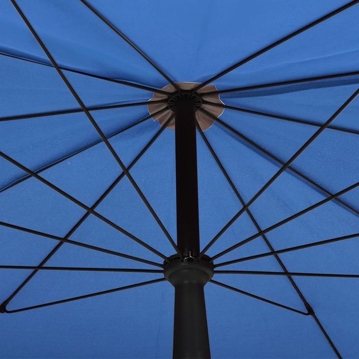 Parasol de jardin avec mât 200x130 cm Bleu azuré - Photo n°2