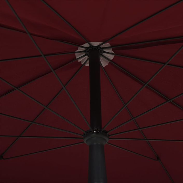 Parasol de jardin avec mât 200x130 cm Rouge bordeaux - Photo n°2