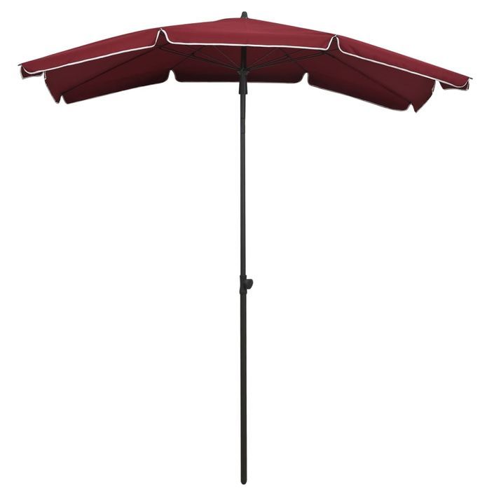 Parasol de jardin avec mât 200x130 cm Rouge bordeaux - Photo n°3