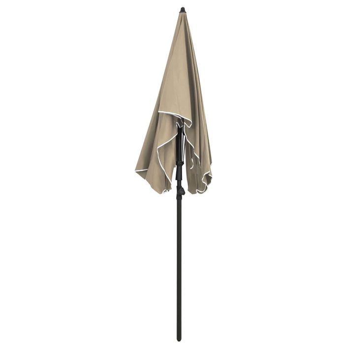 Parasol de jardin avec mât 200x130 cm Taupe - Photo n°4