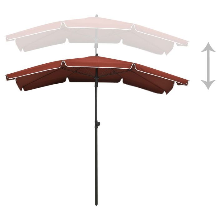 Parasol de jardin avec mât 200x130 cm Terre cuite - Photo n°5