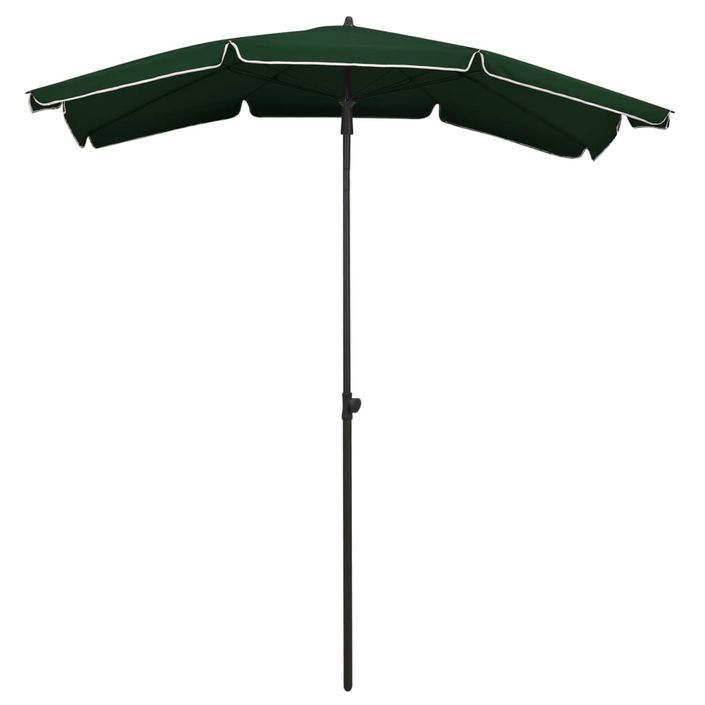 Parasol de jardin avec mât 200x130 cm Vert - Photo n°3