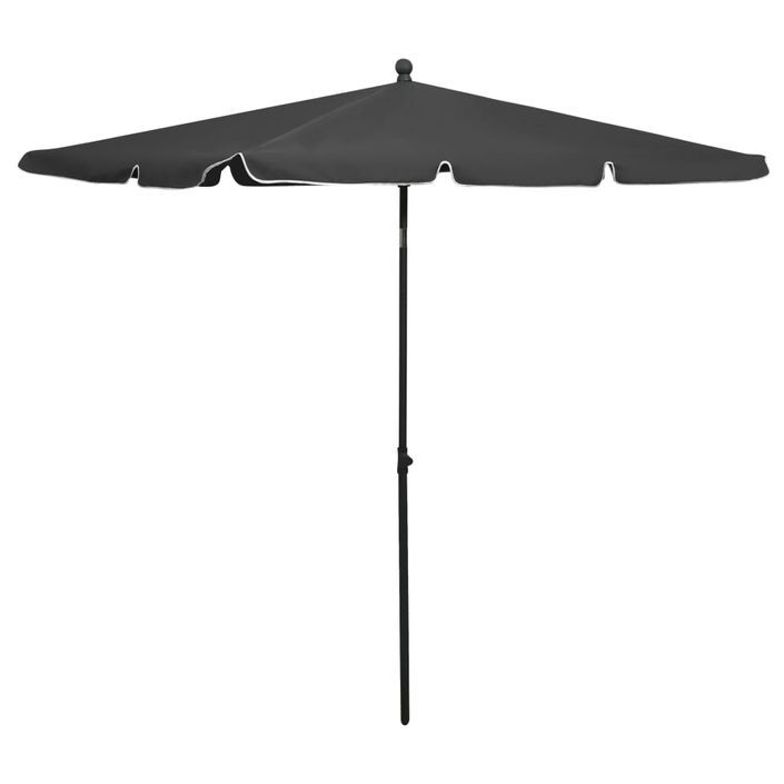 Parasol de jardin avec mât 210x140 cm Anthracite - Photo n°1