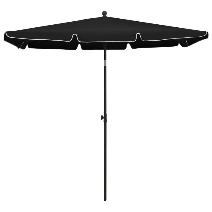 Parasol de jardin avec mât 210x140 cm Noir - Photo n°3