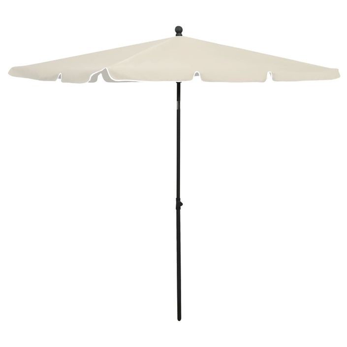 Parasol de jardin avec mât 210x140 cm Sable - Photo n°1