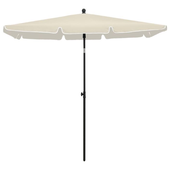 Parasol de jardin avec mât 210x140 cm Sable - Photo n°3