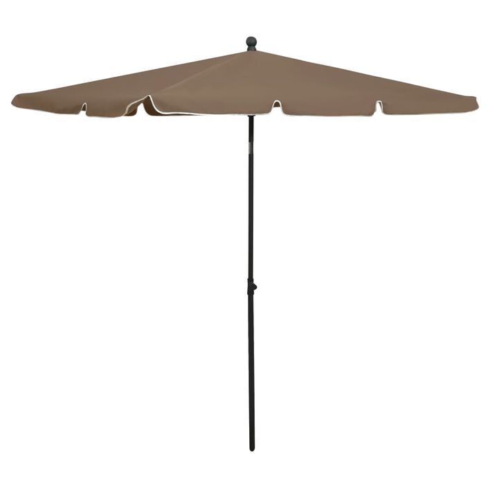 Parasol de jardin avec mât 210x140 cm Taupe - Photo n°1