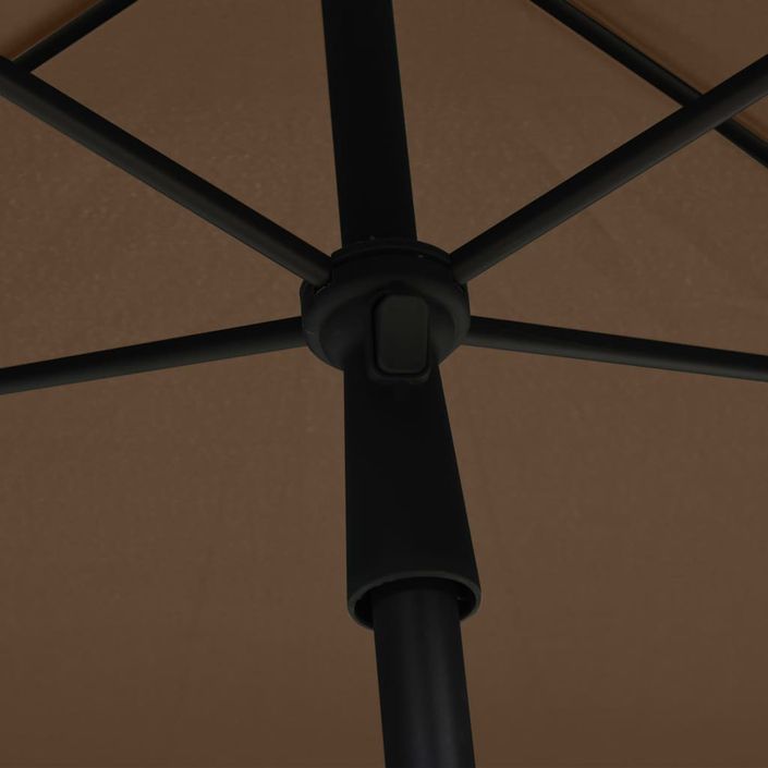 Parasol de jardin avec mât 210x140 cm Taupe - Photo n°2