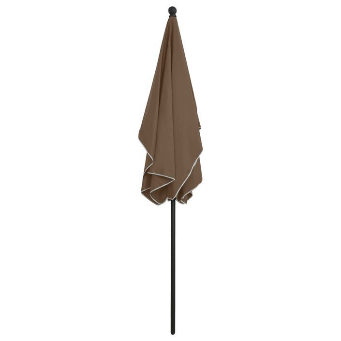 Parasol de jardin avec mât 210x140 cm Taupe - Photo n°5